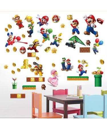 Finedeco Super Mario Wall Stickers - 4 Sheets of Vinyl Stickers for Room Decoration - Buy Online on GoSupps.com