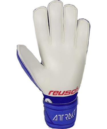 Reusch Unisex Goalkeeper Gloves Attrakt Grip Finger Support Junior - Blue/White Size 6 | International Shipping Available - Buy Online on GoSupps.com