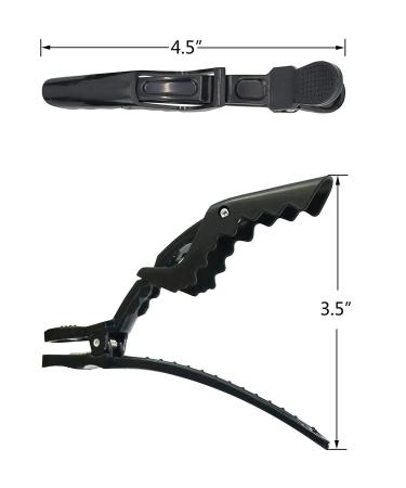 12Pcs Wide Teeth Double Hinged Alligator Hair Clips for Styling - Professional Salon Quality (Black) - Buy Online on GoSupps.com