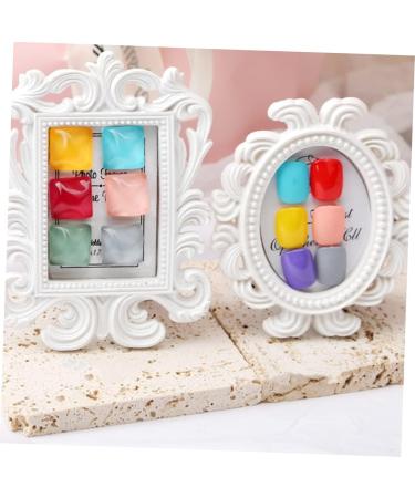 FRCOLOR Nail Display Frame Small Photo Frame Retro Photo Frame Antique Picture Frames Rustic Picture Frame Retro Picture Frame Gold Trim Nail Showing Stands White Sample Acrylic Resin - Buy Online on GoSupps.com