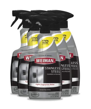 Weiman Stainless Steel Cleaner and Polish - 22 Ounce 6 Pack - Protects Appliances from Fingerprints and Leaves a Streak-Free Shine for Refrigerator Dishwasher Oven Grill etc - Buy Online on GoSupps.com