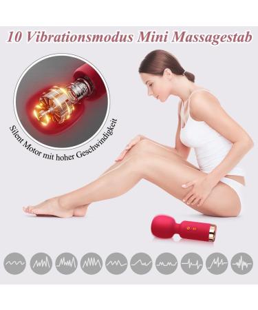 Mini Portable Vibration Massage Device for Women - Strong Silicone 10 Modes Waterproof & Rechargeable - Wireless Handheld Massager (Red) - Buy Online on GoSupps.com