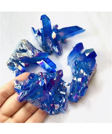 Room Decoration Natural Quartz Crystal Cluster Titanium Bismuth Electroplated Blue Stone Specimen Home Decoration Gift (Color : 120g) - Buy Online on GoSupps.com