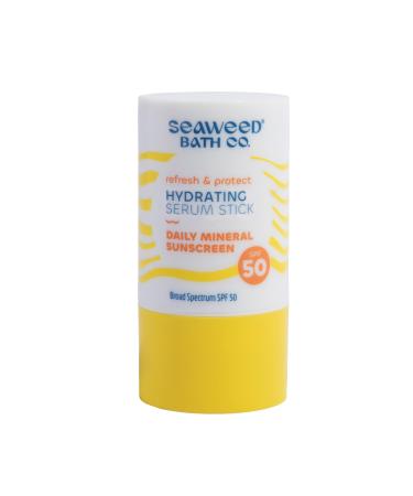 Seaweed Bath Co. Refresh & Protect Hydrating Serum Stick SPF 50 Zinc Oxide Face Sunscreen 0.8 Oz. Lightweight Facial Sunblock for Women & Men