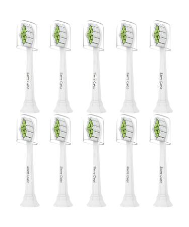 Sierra Clean Replacement Toothbrush Heads Compatible with Sonicare DiamondClean HX6063/65, 10 Pack White