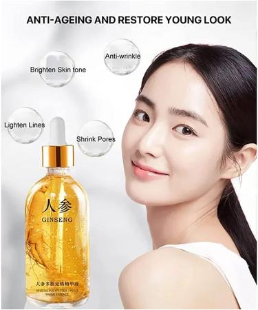 Ginseng Gold Polypeptide Anti-Ageing Essence Ginseng Serum-Ginseng Anti-Wrinkle Essence Ginseng Anti Ageing Serum For Tightening Sagging Skin Reduce Fine Lines (2PCS) - Buy Online on GoSupps.com