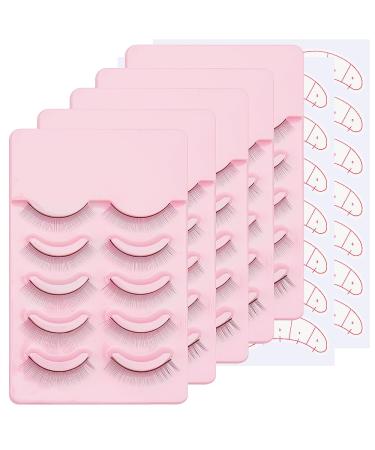 25 Pairs Practice Eyelashes Training Lashes Self-adhesive Practice Lashes With 70 pairs Under Eye Positioning Sticker Pads for Training Eyelash Extension Makeup Beginners (Pink)