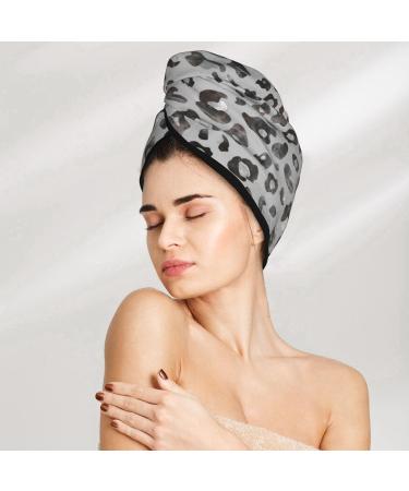Wild Animal Leopard Print Microfiber Hair Towel - Super Absorbent & Quick Dry Coral Velvet Wrap for Women with Long Curly & Thick Hair - Buy Online on GoSupps.com