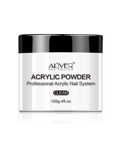 Clear Acrylic Powder Nude Nail Acrylic Powder Long-Lasting Dip Nail Powder for Acrylic Nail Extension Fake Nails Kit Professional Nail Supplies Polymer Powder Large Capacity(120G)