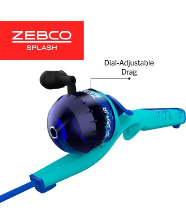 Zebco Splash Kids Spincast Reel and Fishing Rod Combo - Durable 29 Floating Fiberglass Rod - Tangle-Free Design - Pre-Spooled with 6-Pound Line - Blue - Buy Online on GoSupps.com