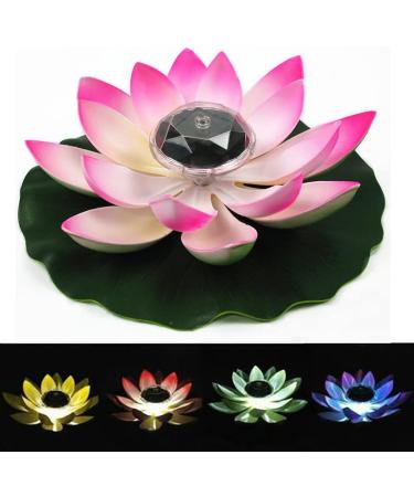 Solar Flower Light Artificial Lotus Shape Garden Pool Lamp Night Light Solar Pool Light Creative Solar Light (Color : Pink) (Red) - Buy Online on GoSupps.com