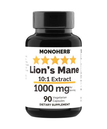 MONOHERB Lion s Mane Mushroom Extract 1000 mg - 90 Vegetarian Capsules