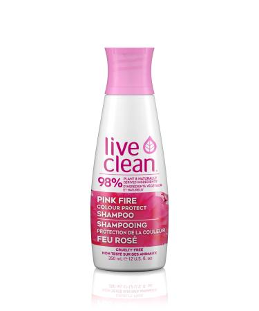 Live Clean SHAMPOO 12 Oz (350ml) Pink Fire Color Protect Shampoo Organic Natural Ingredients Paraben Free Dye Free Unisex 12 Fl Oz