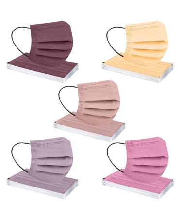 Amyglin 50 pieces of mouth protection adults with motif colored one-way mouth-nose protection breathable once multifunctional scarf neckerchief bandana scarves for men women