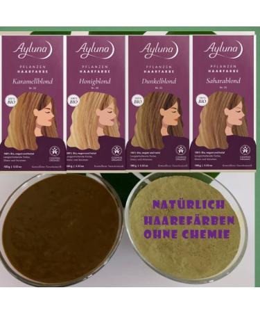 Ayluna Plant Hair Color 20 Honey Blonde - Vegan Ammonia-Free 100% Gray Coverage with Henna & Botanicals | 100g Pack - Buy Online on GoSupps.com