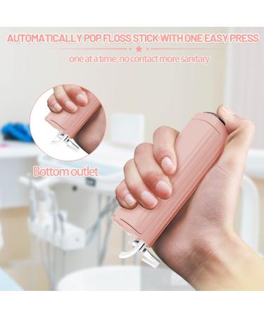 Automatic Dental Floss Dispenser with 100 Reusable Sticks - Travel-Friendly Pink Storage Box - Buy Online on GoSupps.com