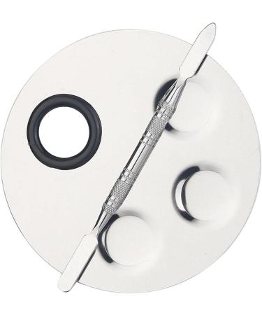  Linsition Metal Palette Hand Makeup Foundation Tray with Double-Ended Toning Stick Specular Shine and Fine Grinding Nail Polish Background - Buy Online on GoSupps.com