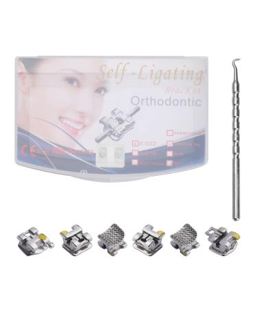 Anhuadental Orthodontic Self-Ligating Metal Bracket 0.022 MBT 345 with Hooks(20 Brackets/Pack)