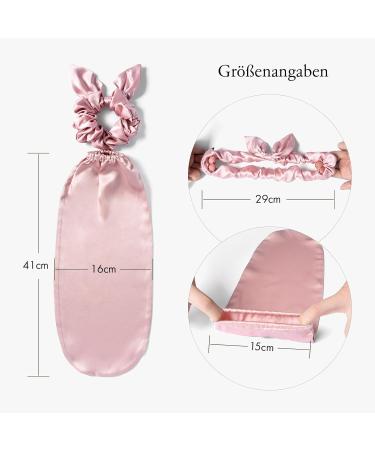LilySilk 100% Silk Hat & Scrunchies 2-in-1 | Adjustable Pink Silk Hair Ties for Long Hair - Perfect for Sleeping - International Shipping - Buy Online on GoSupps.com
