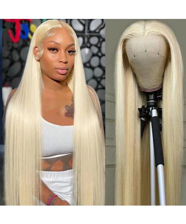Maxine 613 Lace Front Wig Human Hair Straight Wave 13x4 Blonde Lace Front Wigs Human Hair 150% Density 613 HD Lace Frontal Wig Pre Plucked With Baby Hair 30 Inch Honey Blonde Wig 30 Inch 13x4 Blonde Wig