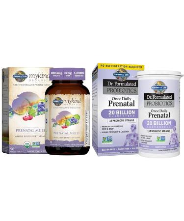Garden of Life Women s Prenatal Multivitamin with Vitamin D3 B6 B12 C & Iron & - Dr. Formulated Probiotics Once Daily Prenatal