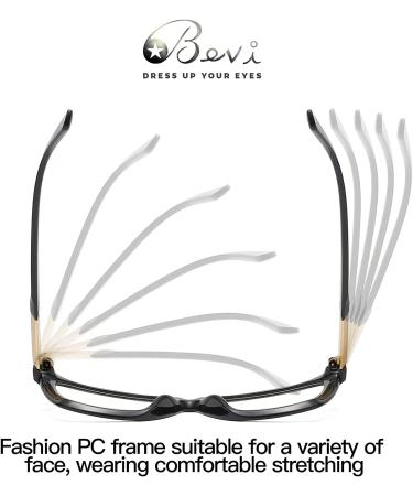 Bevi Anti-Eyestrain Blue Light Blocking Reading Glasses - Large Square Frame - Black (2.5x) - Buy Online on GoSupps.com