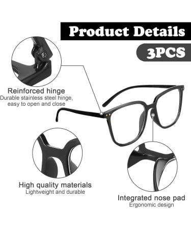 DNSHAN 3 Packs Blue Light Glasses Lightweight Blue Light Blocking Glasses Computer Glasses Anti Glare Glasses for Women & Men - Buy Online on GoSupps.com