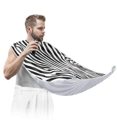 Beard Bib Apron Beard Bib Hair Catcher for Men Shaving and Trimming Non-Stick Waterproof Beard Cape Grooming Cloth Zebras Print
