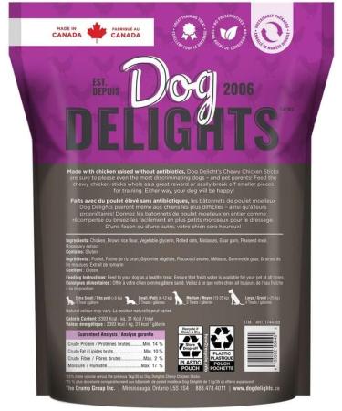 Dog Delights Chewy Chicken Sticks All Natural & Preservative Free Training Dog Treats - 2 x 1.25 kg - Buy Online on GoSupps.com