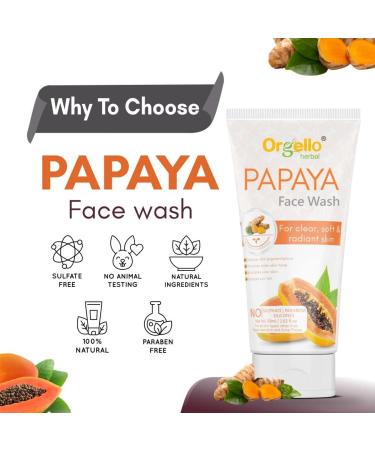 Papaya Face Wash for Clear & Radiant Skin | Deep Cleanse Tan Reducer for Men & Women | Paraben Sulphate & Silicon Free - 60ml - Buy Online on GoSupps.com