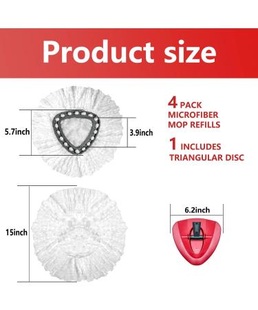 4 Pack Spin Mop Replacement Head - EasyWring Refills for Triangle Spin Mop | Microfiber Cleaning Mop for Floors - Includes Rotating Base | 4 Pack White - Buy Online on GoSupps.com