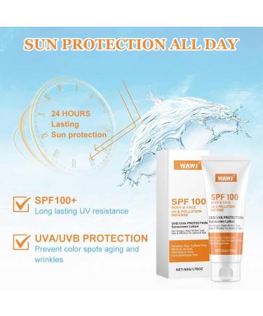 WAWJ Moist sunscreen SPF 100 waterproof protection against UVA and UVB - Buy Online on GoSupps.com