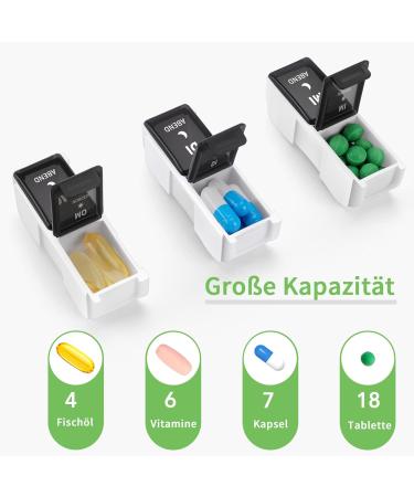 OPRET German 7-Day Pill Box with 14 Compartments - Weekly Medication Organizer with Removable Evening Compartments - International Shipping Available - Buy Online on GoSupps.com
