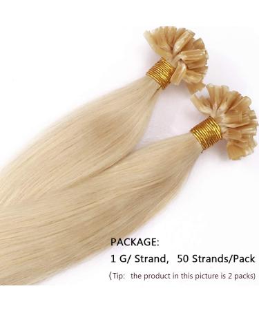 SEGO 50cm Keratin U-Tip Real Hair Extensions - 50 Strands Platinum Blonde #60 - Remy Human Hair for International Shipping - Buy Online on GoSupps.com