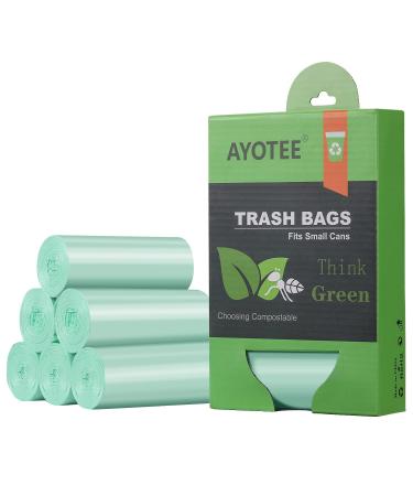 1.2 Gallon Small Trash Bags Garbage Bags, AYOTEE Mini Compostable Strong Bathroom Wastebasket Can Liners trash Bags for Home Office Kitchen fit 5 Liter 5L,1 Gal,Green