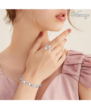 Vicmag Magnetic Bracelet for Women - Titanium Steel Brazaletes | Adjustable with Removal Tool | Silver Love Heart Design | Gift Box Included - Buy Online on GoSupps.com