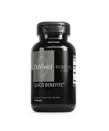 DAVINCI Labs Gluco Benefits - Dietary Supplement to Support Healthy Metabolism and Enhanced Cellular Energy - with Vitamin B6 Chromium Glucevia and More - Gluten-Free - 90 Vegetarian Capsules