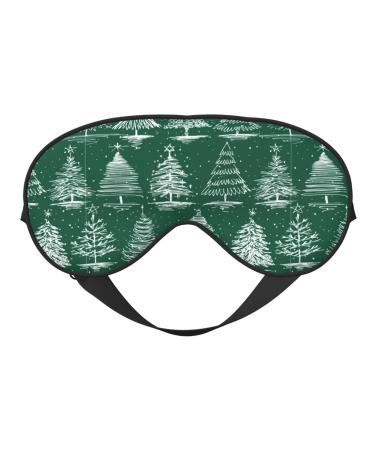 Christmas Trees Sleep Mask Adjustable Double -Sided Eye Mask Soft Sleeping Eye Covers for Sleeping Perfect Shading Reduce Eye Edema