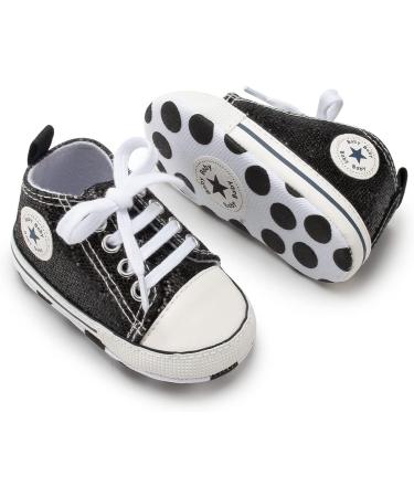 BAIELey High Top Sequin Baby Sneakers | Soft Sole Newborn First Walkers Shoe 0-6 Months - Buy Online on GoSupps.com