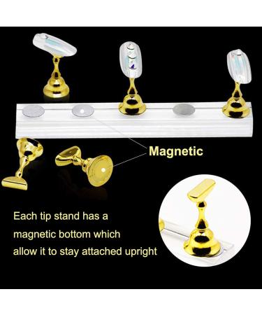 Cyh 2 Set Acrylic Nail Exercise Stand - Magnetic Nail Tip Holder & 96 Reusable Adhesive Spatula for Nail Art Practice & Display - Buy Online on GoSupps.com