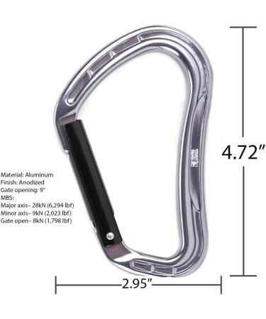 Rock-N-Rescue 20-Foot Heavy-Duty Tubular Nylon Webbing and Carabiner Combo - Made in USA for Rock Climbing, Firefighter, and Rescue Gear - Red - Buy Online on GoSupps.com