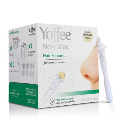 Original Yoffee Nose Wax Kit- Nose Waxing Kit for Men & Women - Nose Hair Wax with natural Bio-Beeswax & Aloe Vera - 10 Reusable Nose Wax Sticks - Easy, Quick & Painless - 2.12 fl.oz - Made in Spain 1.76 Fl Oz (Pack of 1)