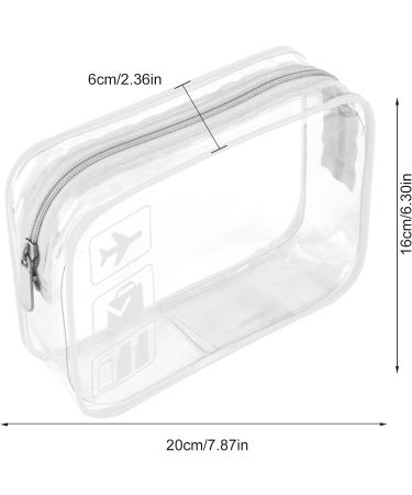 TSA Approved Clear Travel Toiletry Bag Quart Size - 2 Pack | Transparent Airport Carry On Liquid Bag for Toiletries - White - Buy Online on GoSupps.com