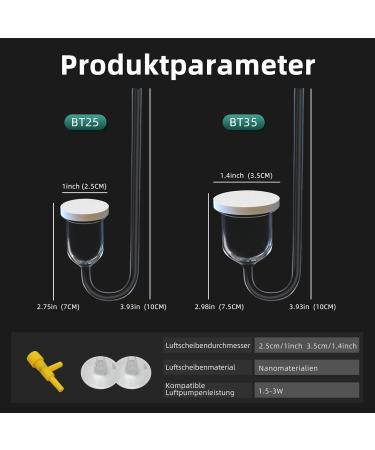 Buy Aquarium Air Stone Kit - High Efficiency Diffuser for Oxygen & Tiny Bubbles | Quiet Accessories for Hydroponics & Aquariums (35mm) - Buy Online on GoSupps.com