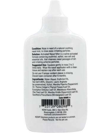 NOW Foods Activated Nasal Mist with Xylitol - 2 oz | Soothing Nasal Spray for Allergy Relief | Fast International Shipping - Buy Online on GoSupps.com