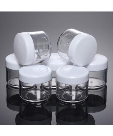 20-Piece Round Pot Jars Plastic Cosmetic Containers Set 20ml/0.7oz - White Lid - Buy Online on GoSupps.com
