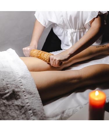 Buy 41cm Wooden Fascia Rod & 12-Wheel Massage Scooter - Natural Wood Roller for Neck Legs & Back Relief | International Shipping Available - Buy Online on GoSupps.com