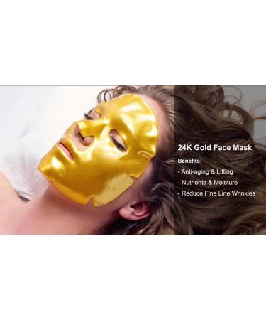 AM99 Gold Collagen Facial Masks - Vegan 24k Gold Treatment for Anti-Aging & Moisturizing - 5pc - Buy Online on GoSupps.com
