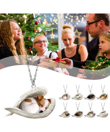 Rjsqaqe Dog Trailer Necklace | Cute Sleeping Dog & Angel Acrylic Jewelry | Perfect Dog Memorial Gift for Dog Lovers - One Size - Buy Online on GoSupps.com