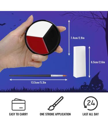 Buy Black White Red Face Paint Kit - Includes 3 Sponges & Brush | Perfect for Baseball Softball Halloween Makeup Cosplay & Theme Parties - Buy Online on GoSupps.com